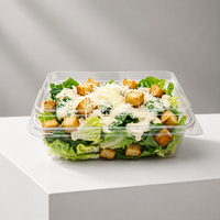 Emballages alimentaires transparents en plastique PET pour emporter, boîte à salade de fruits, boîte à gâteau