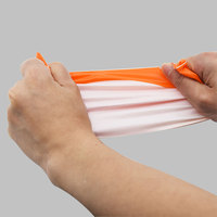 Sacs en plastique plats écologiques recyclés en PE CPE, orange et blanc, couleurs personnalisées pour l'emballage d'accessoires électroniques de téléphones portables