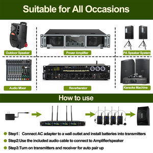 Système de microphone sans fil professionnel Biner D24 à 4 canaux avec <span class=keywords><strong>casque</strong></span> pour l'enseignement et la parole - Product Image 3