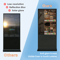 Pantalla Digital Interactiva con Soporte de Piso para Interiores, LCD 4K de 43 y 65 Pulgadas, Tótem Publicitario con Infrarrojos para Tiendas
