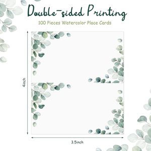 Cartes <span class=keywords><strong>de</strong></span> table aquarelle <span class=keywords><strong>de</strong></span> verdure imprimées personnalisées Cartes <span class=keywords><strong>de</strong></span> tente imprimables Cartes <span class=keywords><strong>de</strong></span> table vierges pour dîner - Product Image 2