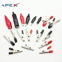 Pince crocodile Apex AC-002 avec sonde de test isolée en plastique et poignée en fer de 50 mm, câble de 10 mm de diamètre, sûre, durable et antidérapante pour batterie de voiture
