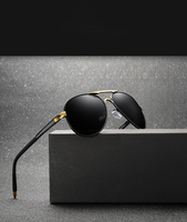 Lunettes de soleil de luxe pour hommes, monture métallique rétro tendance, protection UV400, haute qualité, pour la conduite et les voyages en extérieur