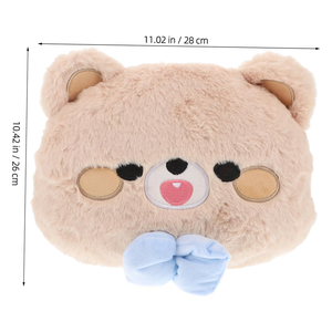 Visage de broderie délicate belles oreilles arc bleu peluche dessin animé ours cou Pad avec sangle fixe décor de voiture oreiller de siège de voiture de luxe - Product Image 2