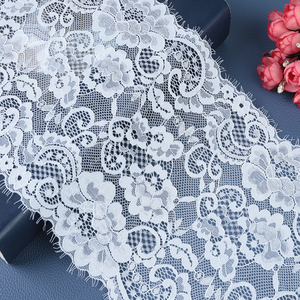 Benutzer definierte französische elastische Spitze Spandex Nylon 18,5/20CM Flower Stretch <span class=keywords><strong>Lace</strong></span> Trim für Kleid - Product Image 2