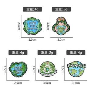 Accessorio geometrico con gatto dei cartoni animati in metallo carino con spille in metallo prezzo all'ingrosso terra pianeta onde spilla vestiti zaino distintivo spilla con risvolto - Product Image 6