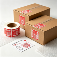 Étiquettes autocollantes personnalisées étanches pour marchandises fragiles avec code QR – Avertissement logistique et manutention – Adhésives pour cartons et cosmétiques
