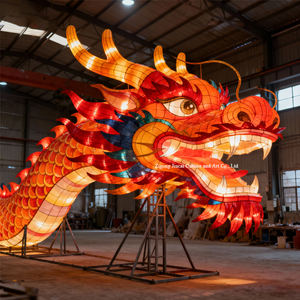 Hochwertige Seiden-Chinesische Drachenlaterne Energiesparende Beleuchtung für Chinesisches Neujahr Weihnachten Innen-/Außenbereich Bestseller Neu - Product Image 1