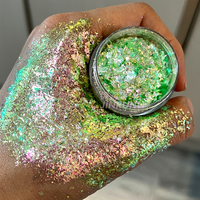 Vente en gros de paillettes opales multichromes iridescentes irrégulières pour ongles, pigments inorganiques en borosilicate effet aurore caméléon pour cuir