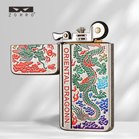 ZORRO/Zorro ZS5-334 Briquet à huile au kérosène en laiton, motif dragon chinois, coupe-vent, article de collection haut de gamme, best-seller