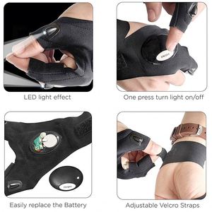 Muestra Gratis, Regalo de Cumpleaños para Hombre, Guantes con Luces LED de Medio Dedo para Pesca, Reparaciones, Deportes, Iluminación - Product Image 4