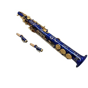 Sassofono <span class=keywords><strong>Soprano</strong></span> Professionale di Alta Qualità Sachs, Laccato Oro Blu - Product Image 1