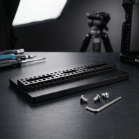 Plaque de montage multi-usages en alliage d'aluminium noir pour appareil photo reflex numérique, avec plusieurs trous, pour extension de caméra
