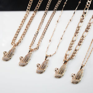 BMZ − collier en or <span class=keywords><strong>rose</strong></span> 18k, pendentif en cristal, cygne, <span class=keywords><strong>rose</strong></span>, meilleure qualité, <span class=keywords><strong>champagne</strong></span>, or, pour la fabrication de bijoux - Product Image 1