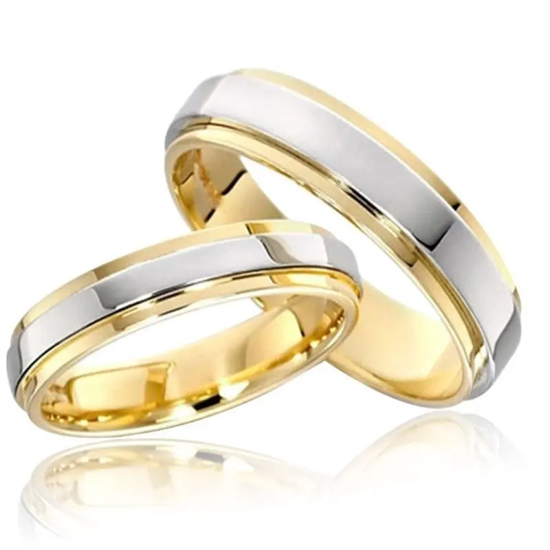 Woman High Quality Fashion Jewelry Rings Gold Plated Titanium Steel Metal Wedding Rings for Couples Set and Engagement Wear Oval