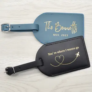 Wholesale Custom Made Your Own Logo Bulk Personalized Luggage Tag Strap Pu Leather Luggage Tags