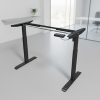 Bureau d'ordinateur commercial moderne en panneau de bois électrique, convertible, réglable et extensible, avec moteur simple/double, pour montage mural