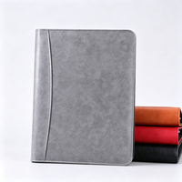 Carnet de notes personnalisé à feuilles mobiles en PU avec fermeture éclair, calculatrice, plusieurs emplacements pour cartes, organiseur multifonctionnel pour affaires, cadeau