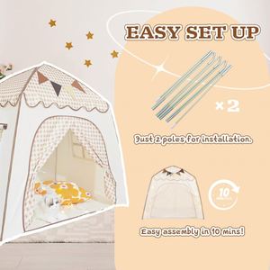 Tente de jeu pour enfants en tissu écossais kaki avec drapeaux pour garçons et filles, de la marque Toys Factory - Product Image 3