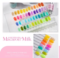 Kit de vernis à ongles en gel UV semi-transparent effet gelée, 48 couleurs, texture crémeuse pastel, effet macaron, à retirer par trempage, pour nail art
