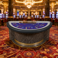 Table de jeu de Baccarat demi-table de marque BBY, luxe moderne, structure en bois massif, feutre imprimé sur mesure, plateau à jetons intégré, porte-gobelet, club privé