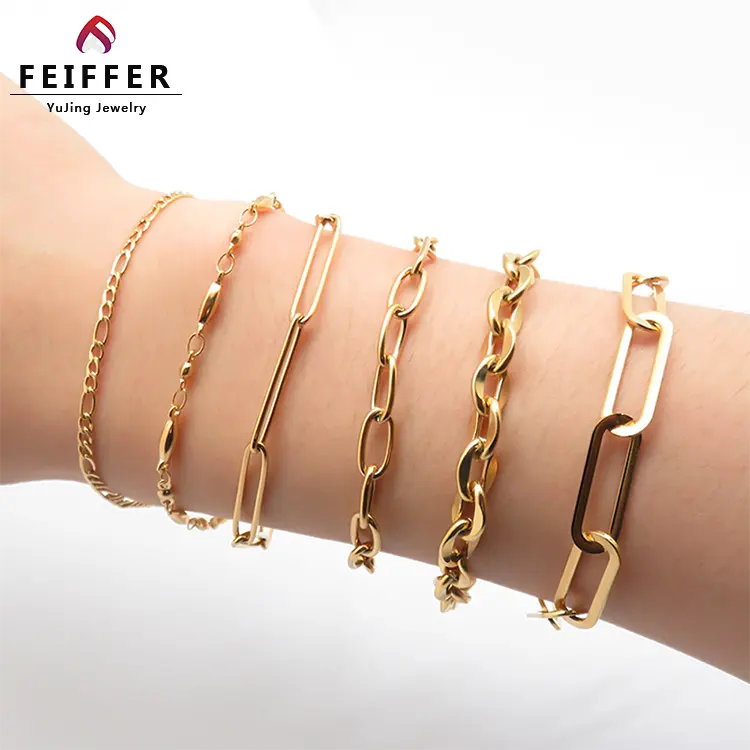 Wholesale Price Accessories Bracelet New Fashion Stainless Steel 18K Gold Plated Fancy Chain Bracelets For Unisex