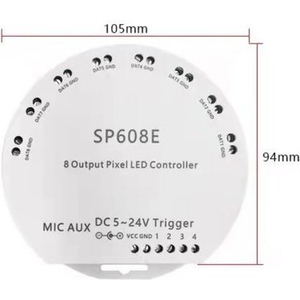 Sp608e DC5V-24V hỗ trợ 600 pixel âm nhạc điều khiển 8CH tín hiệu ws2812b ws2815 <span class=keywords><strong>Bluetooth</strong></span> & RF từ xa <span class=keywords><strong>LED</strong></span> <span class=keywords><strong>Strip</strong></span> điều khiển ánh sáng - Product Image 6
