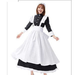 Disfraz de sirvienta de <span class=keywords><strong>Castillo</strong></span>, vestido de <span class=keywords><strong>Castillo</strong></span> blanco y negro, asistente de café, disfraz de Cosplay en blanco y negro, falda de mujer, Coldker de Halloween - Product Image 1