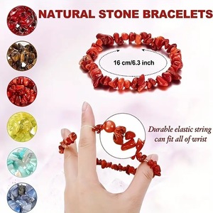 Bracelet en <span class=keywords><strong>pierre</strong></span> naturelle <span class=keywords><strong>de</strong></span> cristal d'agate, pierres concassées irrégulières, violet, rose, vert howlite, vente en gros - Product Image 5