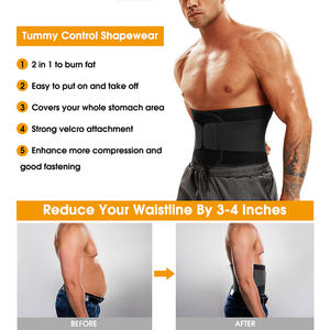 Soporte de espalda personalizado <span class=keywords><strong>Hombres</strong></span> Body Shaper Adelgazamiento Entrenador <span class=keywords><strong>Hombres</strong></span> <span class=keywords><strong>Fajas</strong></span> <span class=keywords><strong>reductoras</strong></span> Doble Correa Cintura Entrenador Cinturón - Product Image 3