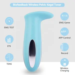 Biofeedback estimulador muscular sem fio, assoalho pélvico, treinador de kegel, estimulador muscular com jogo emg