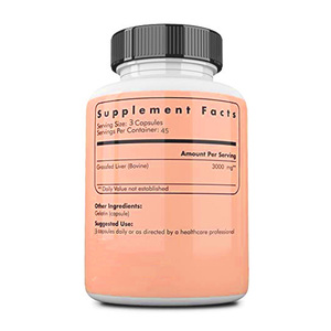 Private Label sığır karaciğer kapsülleri doğal demir A vitamini, <span class=keywords><strong>b12</strong></span> enerji insanca mera yükseltilmiş sağlıklı dişler için ve cilt - Product Image 2