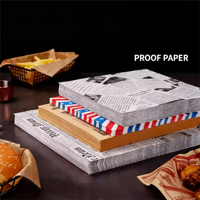 Papier de soie d'emballage jetable, résistant à la graisse et à l'eau, personnalisé avec logo, pour l'emballage de pizzas et de plats rapides