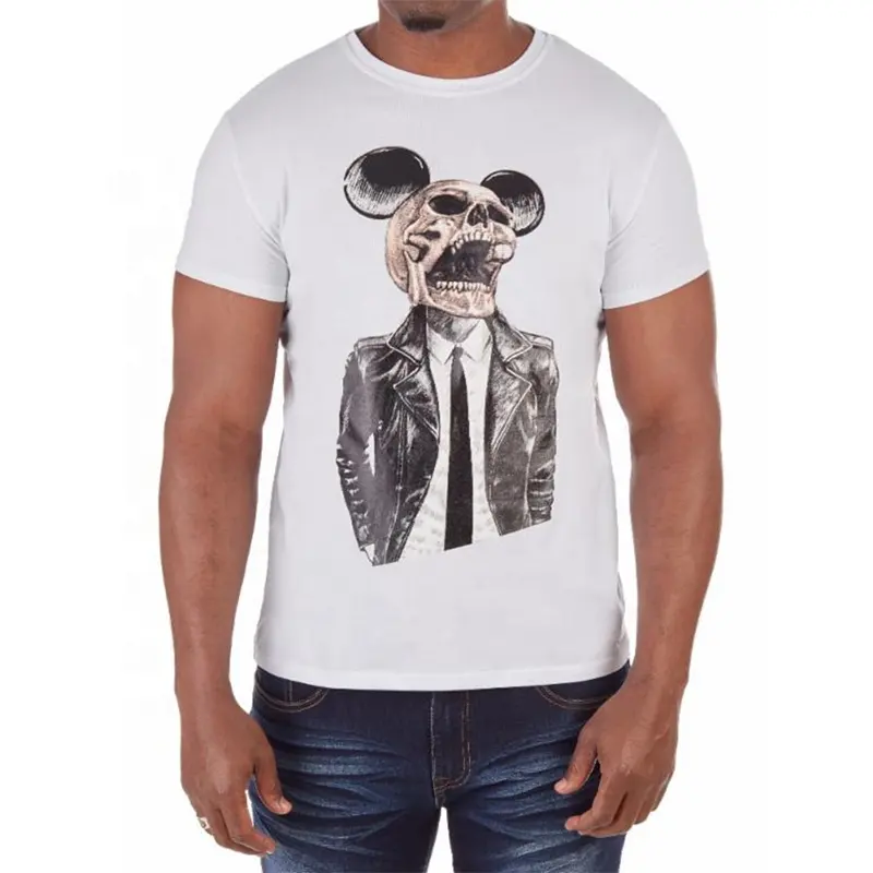 Cheap Price Custom Pattern Summer O-Neck Skull Tee Shirt Streetwear Gym Wear Jogging T Shirts For Men