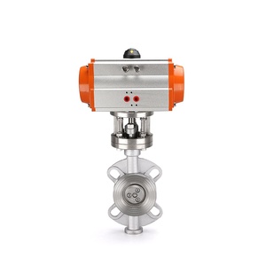 D673W-16P/C Válvula de Mariposa Neumática Tipo Wafer de Tres Excéntricos de Acero Inoxidable 304/316L con Puerto de 4 Pulgadas para Temperatura Normal - Product Image 1
