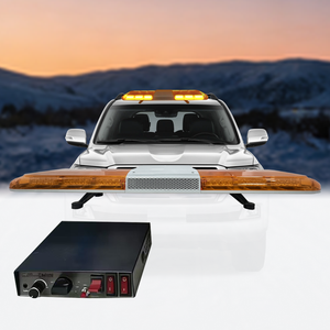 Barra de Luces de Advertencia <span class=keywords><strong>CIGO</strong></span> de 56 LED, Luz Estroboscópica Ámbar de Emergencia para Camión de Remolque con Sirena y Altavoz de 200w - Product Image 1