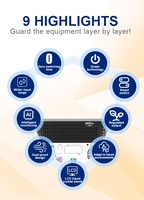 UPS Online Rakit Efisiensi Tinggi 10KVA 1 Power Factor 19'' untuk Ruang ISP Pusat Data Kecil