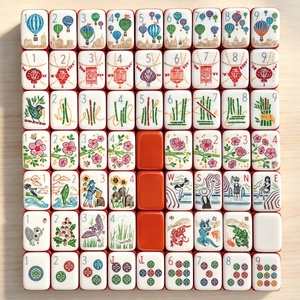 Mahjong portable en cristal de style américain, design à sept couches de blocs de couleur orange, style européen et américain transfrontalier - Product Image 1
