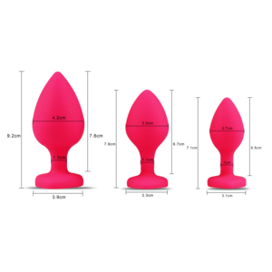 Kişiselleştirilmiş Kalp Şeklinde Silikon Anal <span class=keywords><strong>Plug</strong></span> Mücevherli Popo Fişi Erkekler ve Kadınlar için Üç Farklı Boyutta Set - Product Image 5
