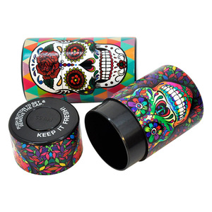 Bocaux en plastique peints sur mesure, bocaux de stockage pour herbes et tabac, récipients hermétiques pour aliments et herbes sèches, bouteilles biodégradables avec couvercles - Product Image 1