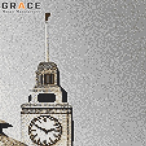 Foshan hecho a mano Castillo Medieval Villa Hotel arte inglés campanario diseño pared decoración mosaico Mural personalizar dibujo mosaico azulejos - Product Image 2