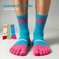 Chaussettes de sport pieds nus OEM personnalisées d'usine de haute qualité, chaussettes à cinq doigts, chaussettes en laine anti-humidité, chaussettes à orteils pour la randonnée et la gym