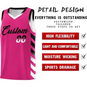 Custom Reversible Basketball Jersey Set Personalized Print Name Number Moisture Wicking V Neck Unisex Adult Team Uniform - Product Image 3