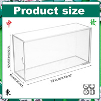 Boîte de rangement transparente en acrylique pour Mahjong, organisateur anti-poussière pour ensemble complet de tuiles de Mahjong américain