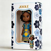 Set Hadiah Boneka Gadis Afrika-Amerika Mewah Ramah Lingkungan yang Menawan |   Kemasan Bunga dengan Logo Kustom untuk Ulang Tahun & Hari Raya