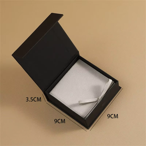 Custom Logo 9*9 Square Cardboard Jewelry <b>Box</b> Microfiber Pouch Luxurious Stone Design Magnetic Flip Gift <b>Box</b> for Rings Bracelets - Product Image 2