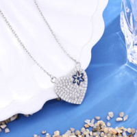 Nuevo Collar de Plata de Ley 925 con Colgante de Corazón con Circonitas, Regalo para el Día de San Valentín para Mujer