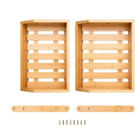 Panier de rangement en bambou à 2 niveaux, étagère de présentation de fruits et légumes en bois à double couche, plateau organisateur de légumes et de collations pour la cuisine domestique