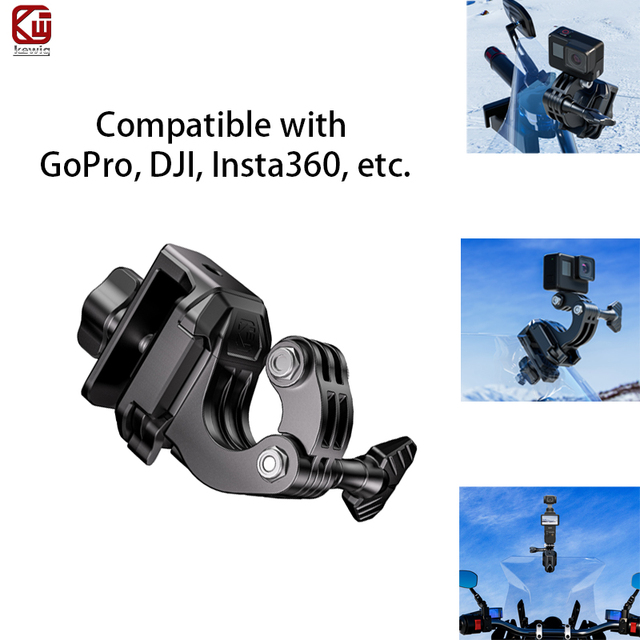 Custom Motorcycle Action Camera Fit for GoPro DJI Insta360 Motorcycle Windshield Clamp Bracket Motorcycle Camera Stand Accessory
