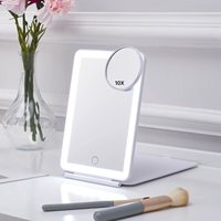 Offre spéciale miroir de maquillage LED miroir de maquillage pliable de bureau rechargeable par USB tactile
